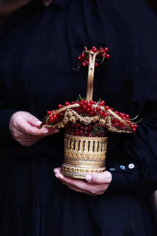 Baccarat Kristal Altın Ormolu Sepet