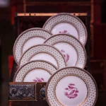 Gümüş kenarlı Limoges tabaklar