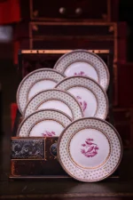 Gümüş kenarlı Limoges tabaklar